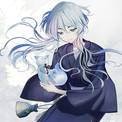 This is a pixiv picture whose title is 軽装・白山吉光.