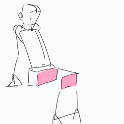 This is a pixiv picture whose title is 座っている　素体です。.
