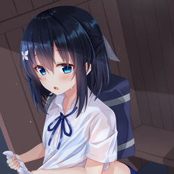 This is a pixiv picture whose title is 雨宿り.
