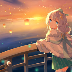 This is a pixiv picture whose title is 黄昏.