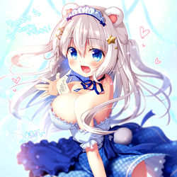 This is a pixiv picture whose title is ブルーメイドももちゃん.