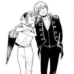 This is a pixiv picture whose title is 沖田と神楽.