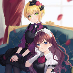 This is a pixiv picture whose title is ゴスロリフレちゃんとメイドしきにゃん.