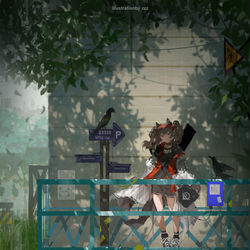 This is a pixiv picture whose title is 摸鱼.