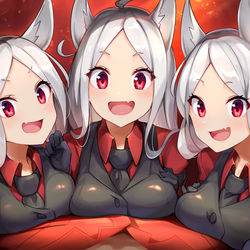 This is a pixiv picture whose title is 三つ子悪魔のケルベロス.