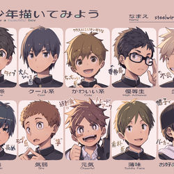 This is a pixiv picture whose title is 少年描いてみよう.