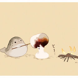 This is a pixiv picture whose title is 焼きマシュマロ.
