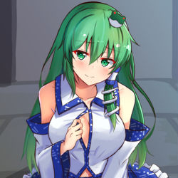 This is a pixiv picture whose title is 早苗さん落書き.
