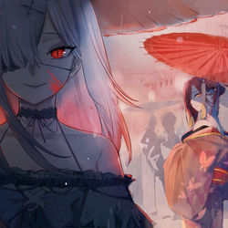 This is a pixiv picture whose title is 吉原での出会い.