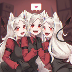 This is a pixiv picture whose title is 三つ子悪魔のケルベロス.