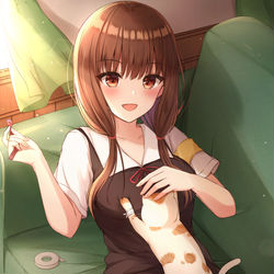 This is a pixiv picture whose title is ミコちゃんとネコちゃん.