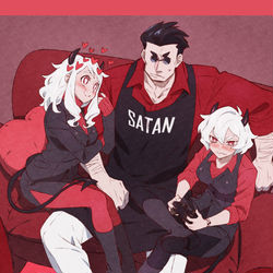 This is a pixiv picture whose title is Helltaker.