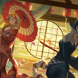 This is a pixiv picture whose title is 祐介 + 杏.