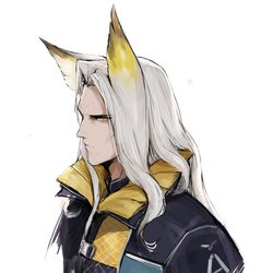 This is a pixiv picture whose title is アークナイツ 明日方舟 老头 银灰.