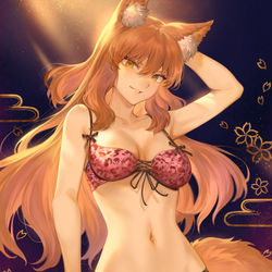 This is a pixiv picture whose title is 下着モデル「鈴鹿御前」.