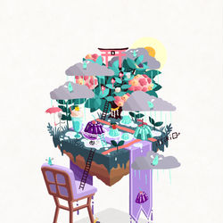 This is a pixiv picture whose title is テーブルタウン　6月.