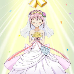 This is a pixiv picture whose title is 花嫁衣装まどか.