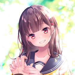 This is a pixiv picture whose title is 「…少しだけ、手をつないでもいいですか？」.