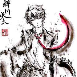 This is a pixiv picture whose title is 【極道畫師】梓川咲太.