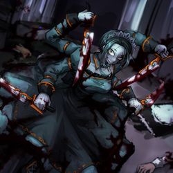This is a pixiv picture whose title is Cut, Slice, Chop, Stab.