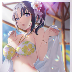 This is a pixiv picture whose title is 姉様の水着.