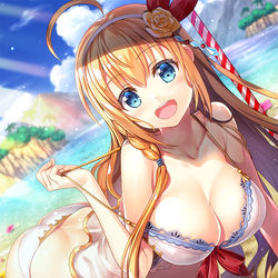 This is a pixiv picture whose title is 「この水着ちょっときついですね☆」.