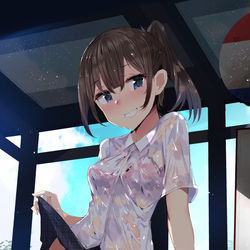 This is a pixiv picture whose title is 濡れJKちゃん.