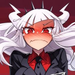 This is a pixiv picture whose title is 感染拡大に警戒するために赤く染まる地獄CEO.