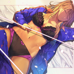 This is a pixiv picture whose title is P<ワイのジャージ着て寝てる.