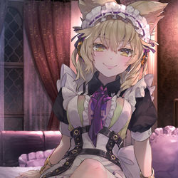 This is a pixiv picture whose title is メイドコスプレ神子.