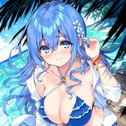 This is a pixiv picture whose title is 水着藍さん.