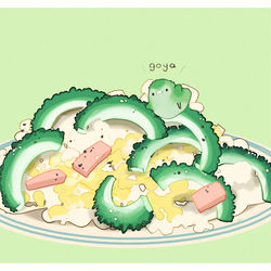 This is a pixiv picture whose title is ゴーヤチャンプルー.
