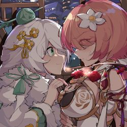This is a pixiv picture whose title is 兰夜灯火，双星相会.