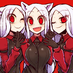 This is a pixiv picture whose title is Helltaker.