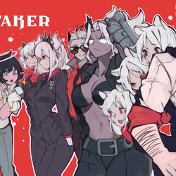 This is a pixiv picture whose title is Helltaker.