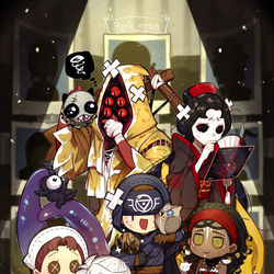 This is a pixiv picture whose title is 「午後8時の戦友たち」.