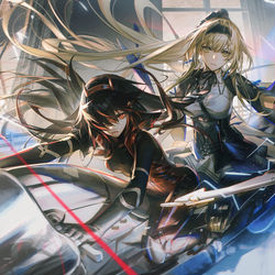 This is a pixiv picture whose title is 战双.