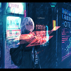 This is a pixiv picture whose title is 赛博之巷.
