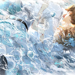 This is a pixiv picture whose title is 水中花嫁.