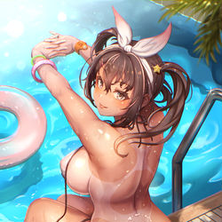This is a pixiv picture whose title is Poolside.