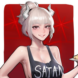 This is a pixiv picture whose title is Helltaker Lucifer Fanart ♥.