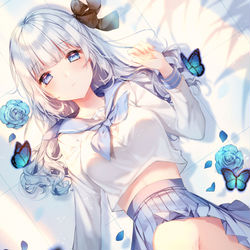 This is a pixiv picture whose title is 💙BLUE🦋.