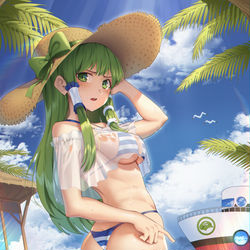 This is a pixiv picture whose title is 東風谷早苗.