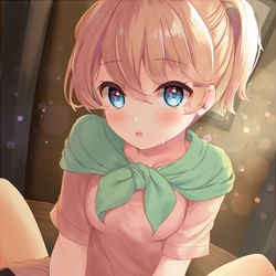 This is a pixiv picture whose title is 馬乗り看板娘.