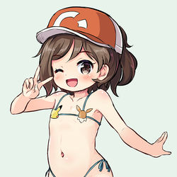 This is a pixiv picture whose title is 落書きポケモン水着ガールズ.