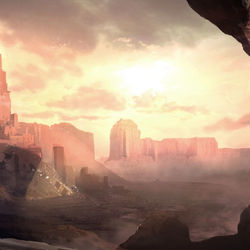 This is a pixiv picture whose title is 日暮沙漠陲，力战烟尘里。.