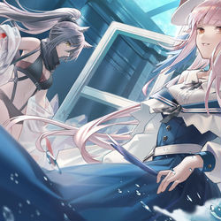 This is a pixiv picture whose title is 青く燃ゆる.