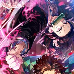 This is a pixiv picture whose title is 俺と禰豆子の絆は　誰にも引き裂けない!!!.