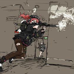 This is a pixiv picture whose title is MP7 and M200.
