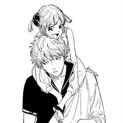 This is a pixiv picture whose title is 銀さんと神楽ちゃん.